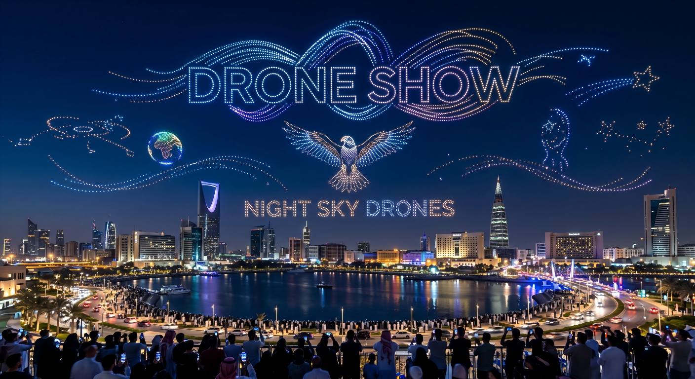 Drone light show events Saudi Arabia